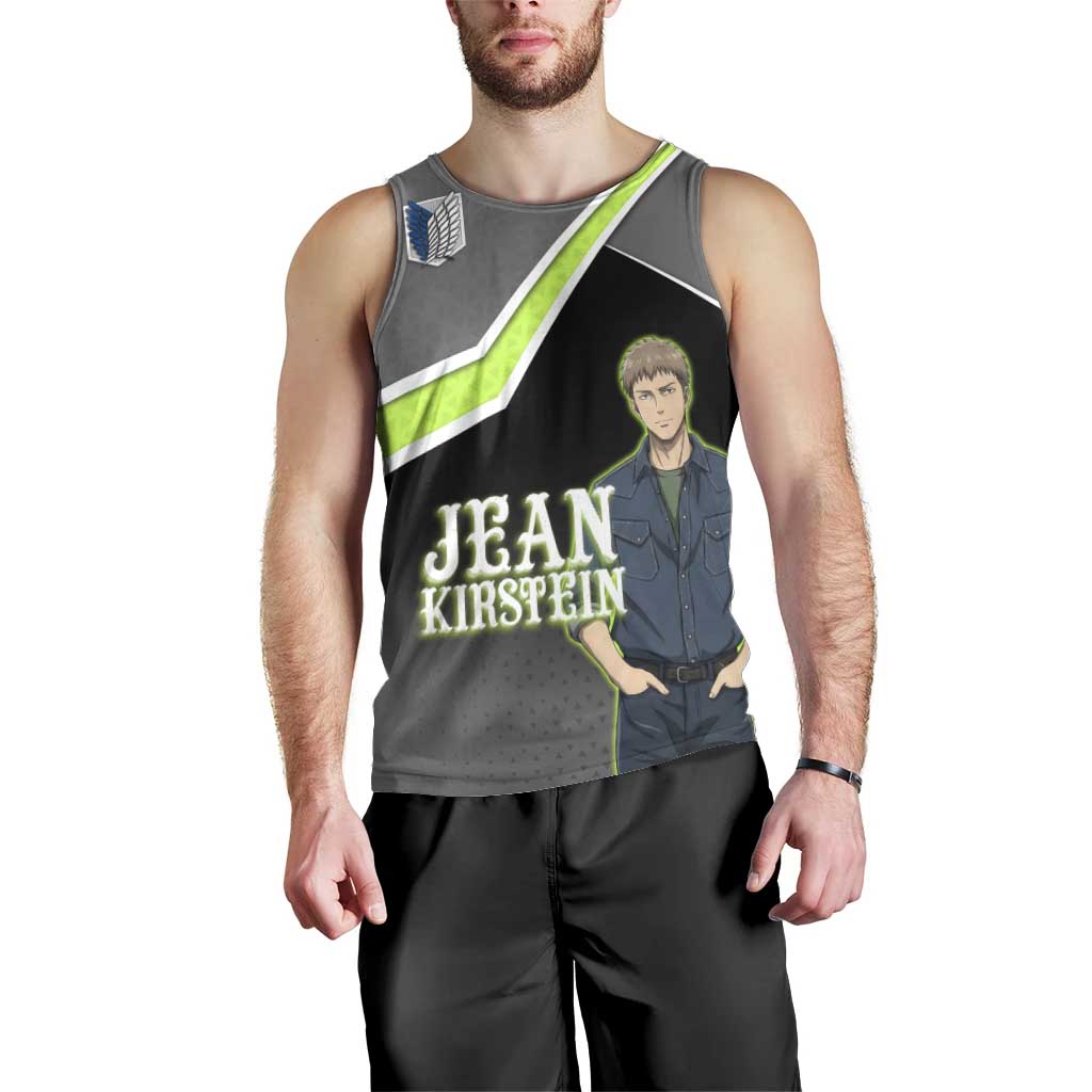 Jean Kirstein Attack on Titan Men Tank Top Anime Denim Utility Style