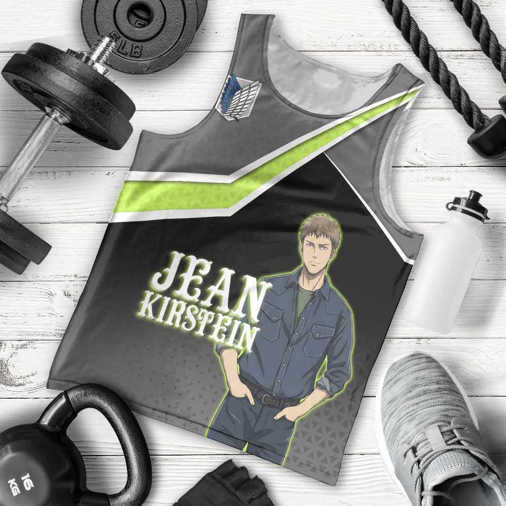 Jean Kirstein Attack on Titan Men Tank Top Anime Denim Utility Style