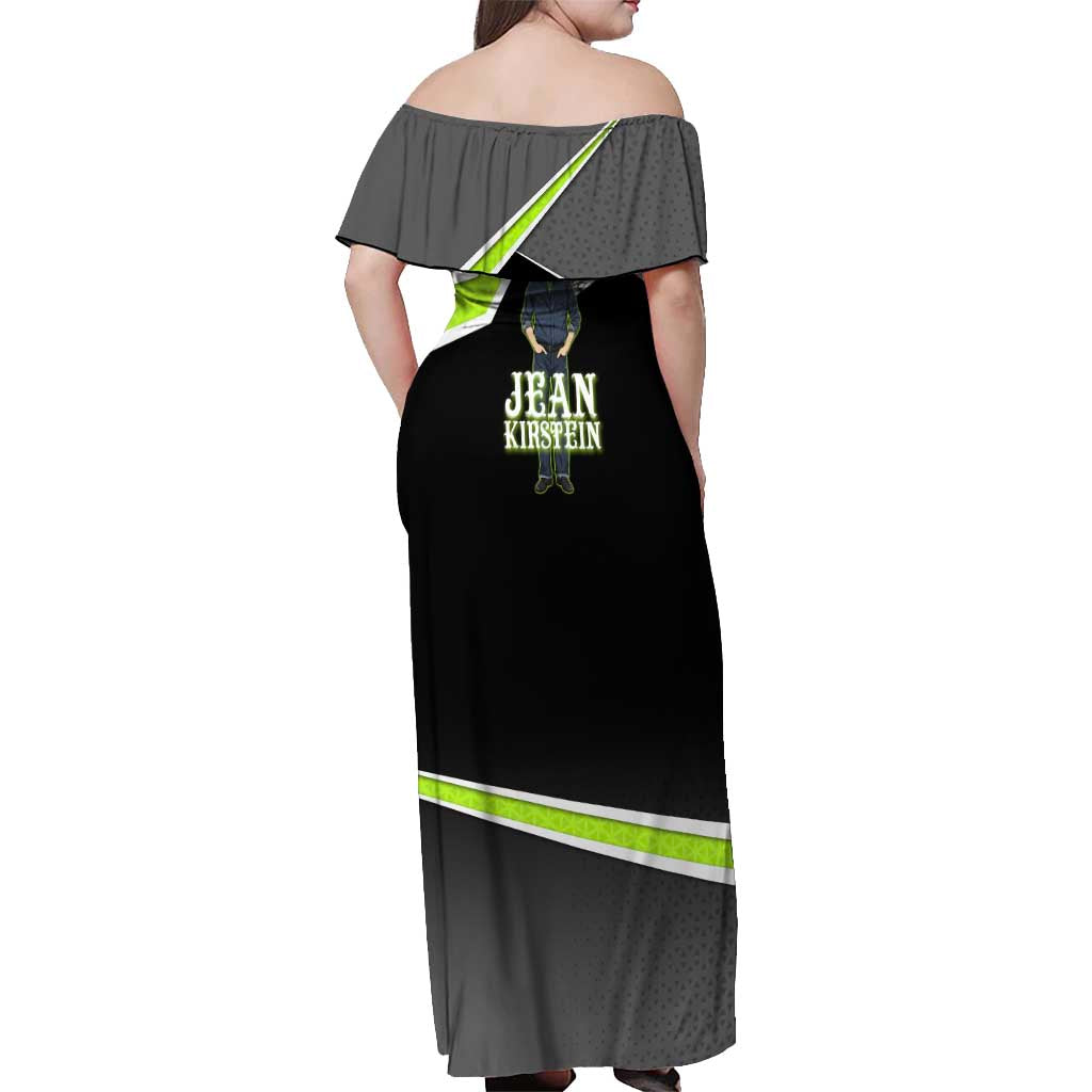 Jean Kirstein Attack on Titan Off Shoulder Maxi Dress Anime Denim Utility Style