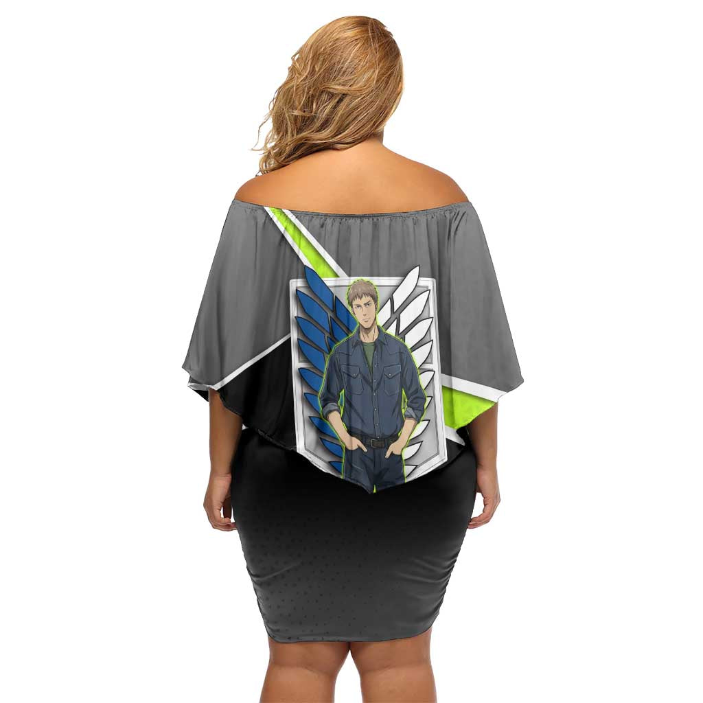Jean Kirstein Attack on Titan Off Shoulder Short Dress Anime Denim Utility Style