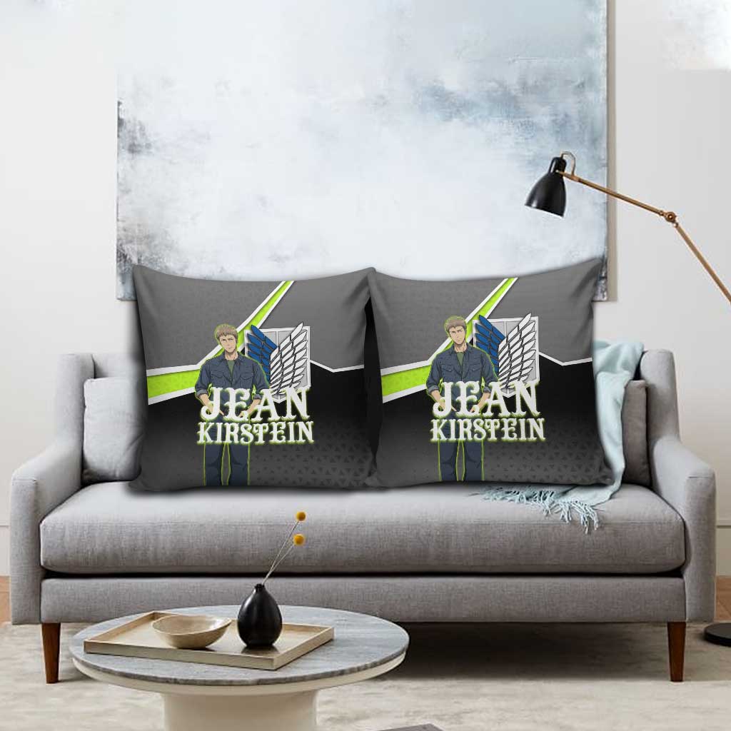Jean Kirstein Attack on Titan Pillow Cover Anime Denim Utility Style