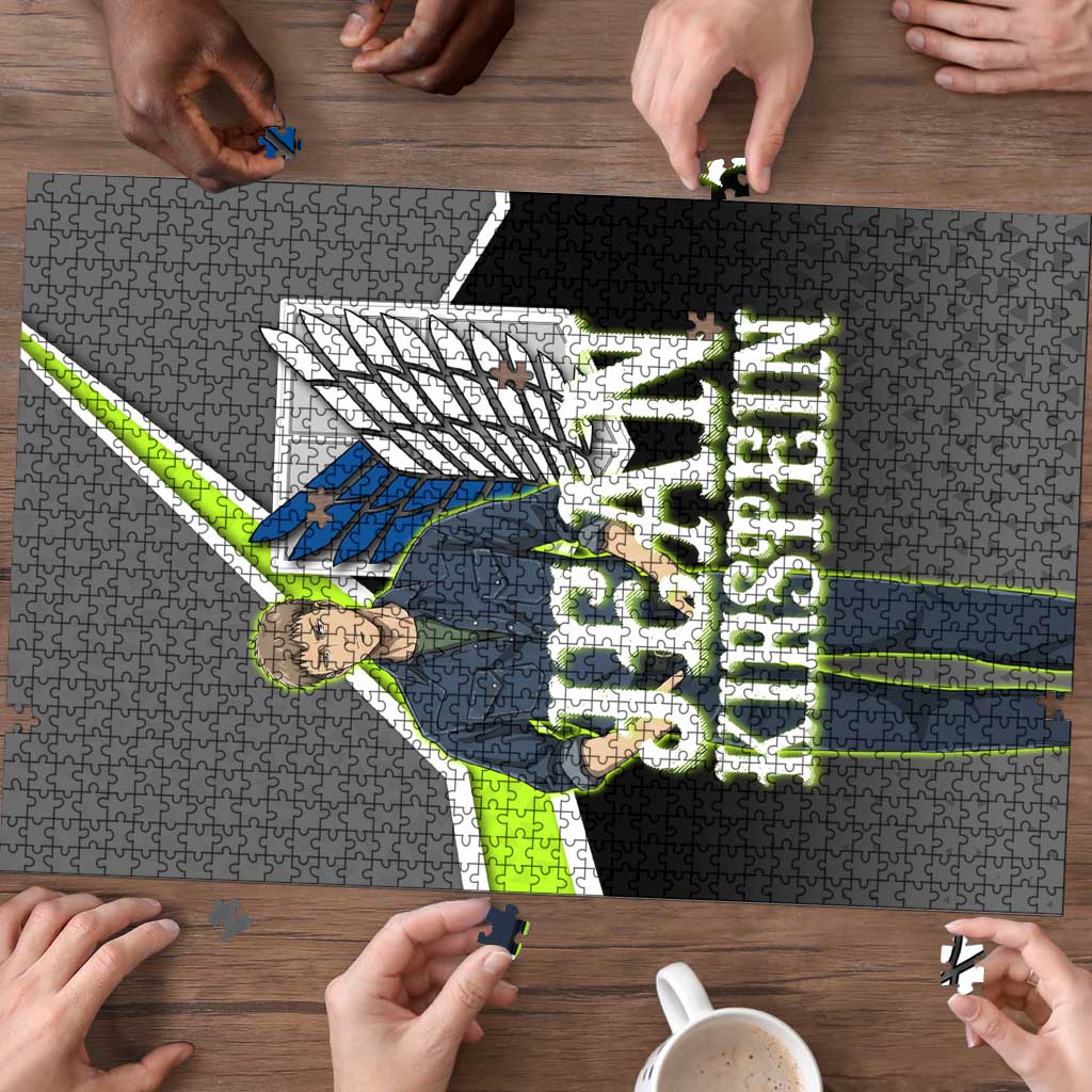 Jean Kirstein Attack on Titan Puzzle Anime Denim Utility Style