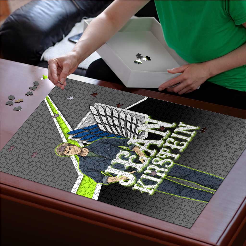 Jean Kirstein Attack on Titan Puzzle Anime Denim Utility Style