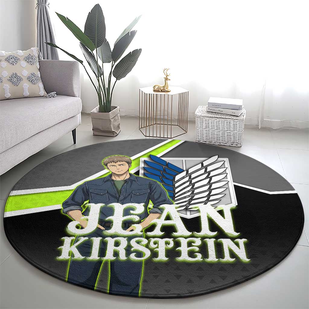 Jean Kirstein Attack on Titan Round Carpet Anime Denim Utility Style