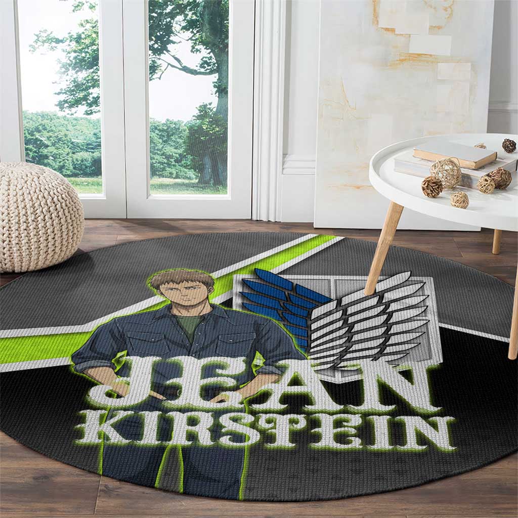 Jean Kirstein Attack on Titan Round Carpet Anime Denim Utility Style