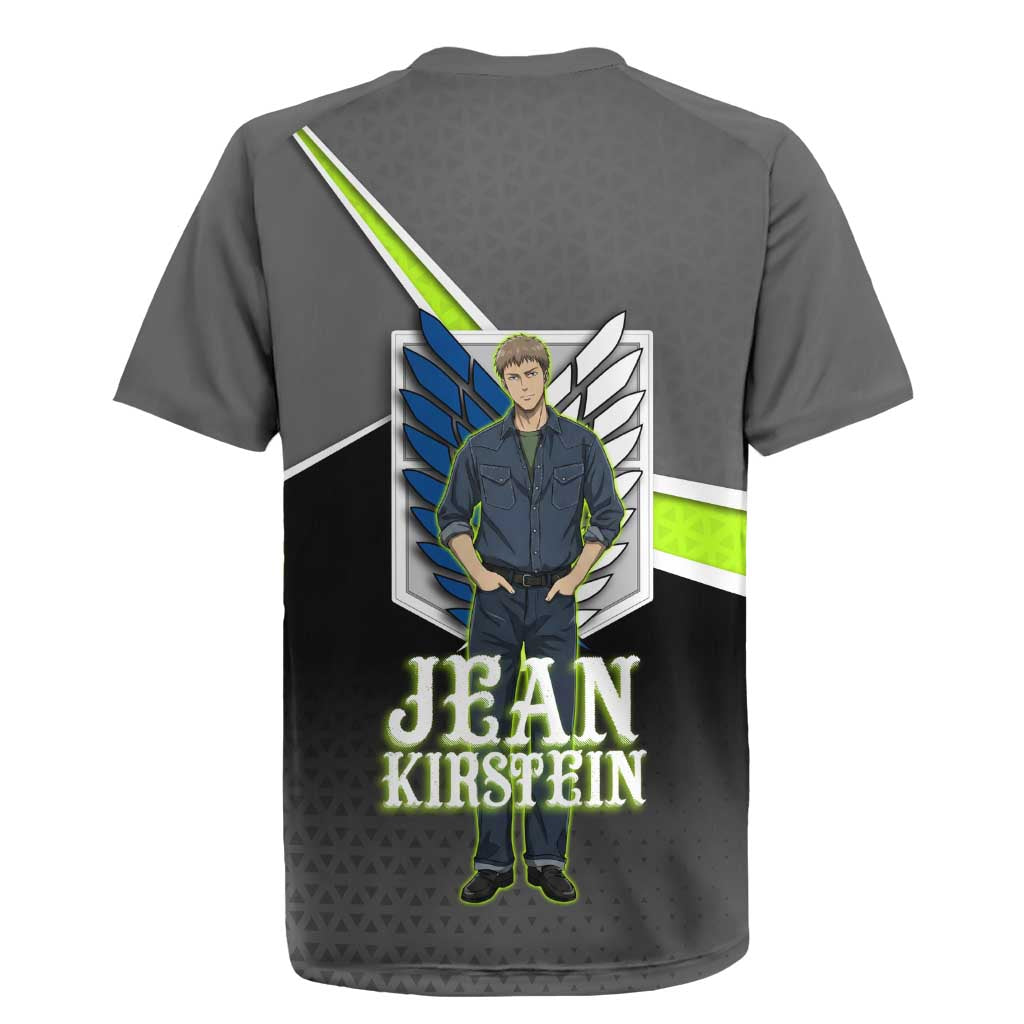 Jean Kirstein Attack on Titan Rugby Jersey Anime Denim Utility Style
