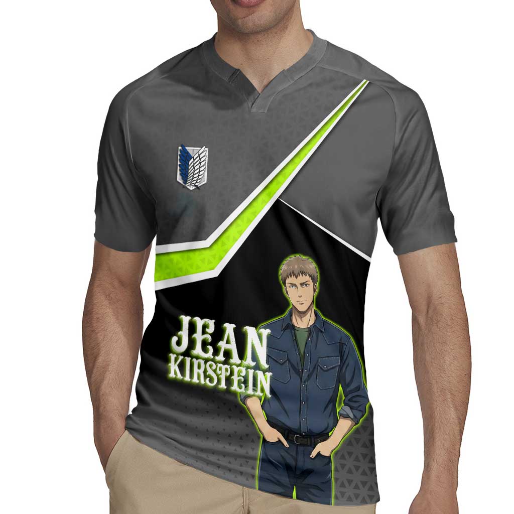 Jean Kirstein Attack on Titan Rugby Jersey Anime Denim Utility Style