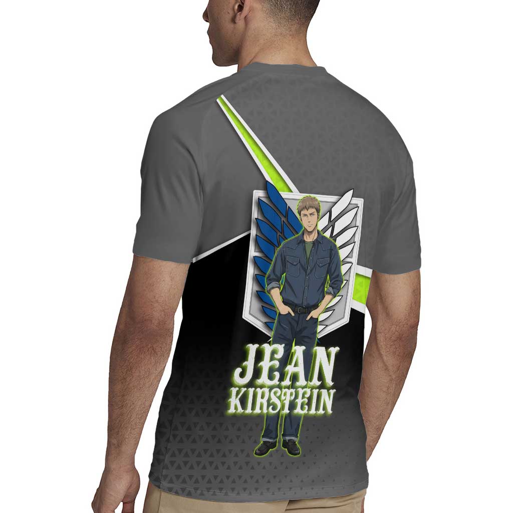 Jean Kirstein Attack on Titan Rugby Jersey Anime Denim Utility Style