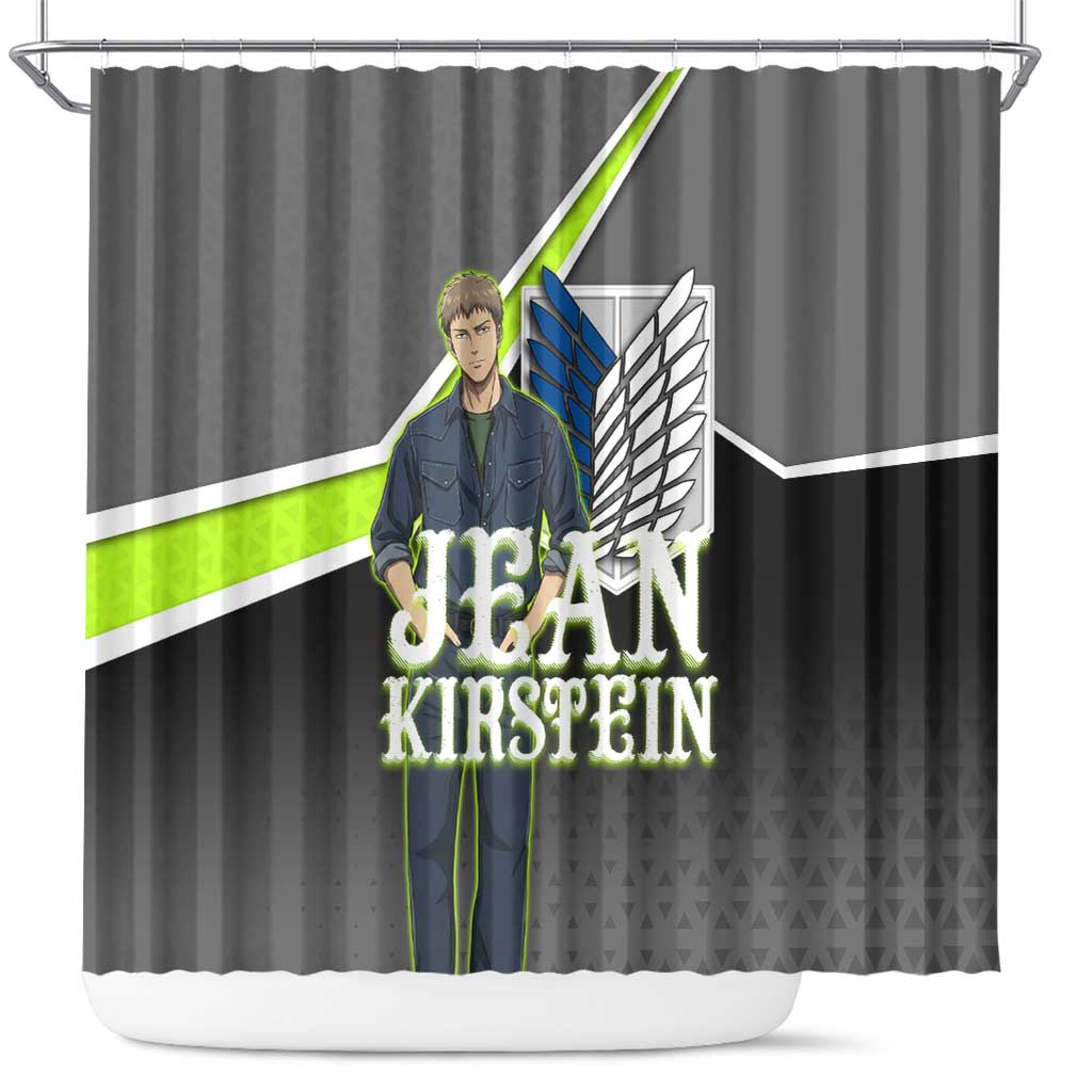 Jean Kirstein Attack on Titan Shower Curtain Anime Denim Utility Style
