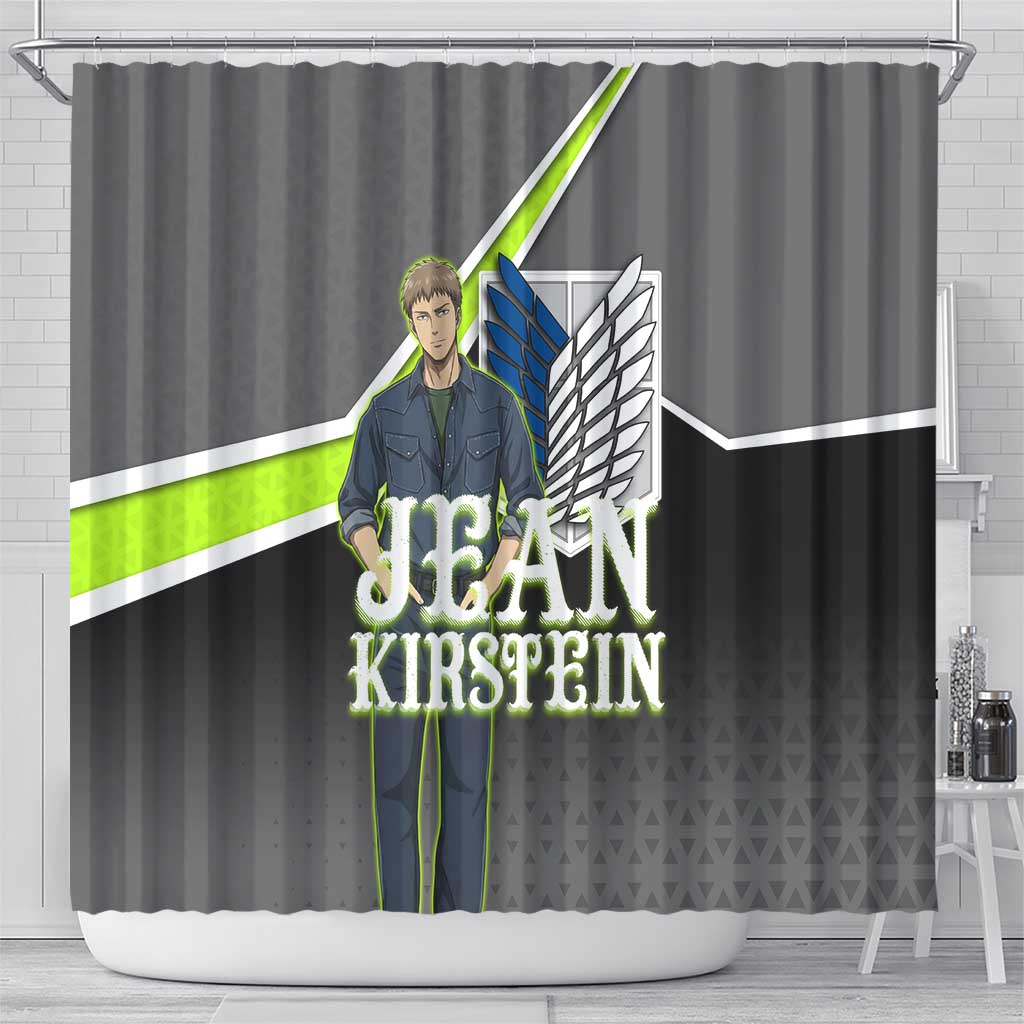 Jean Kirstein Attack on Titan Shower Curtain Anime Denim Utility Style