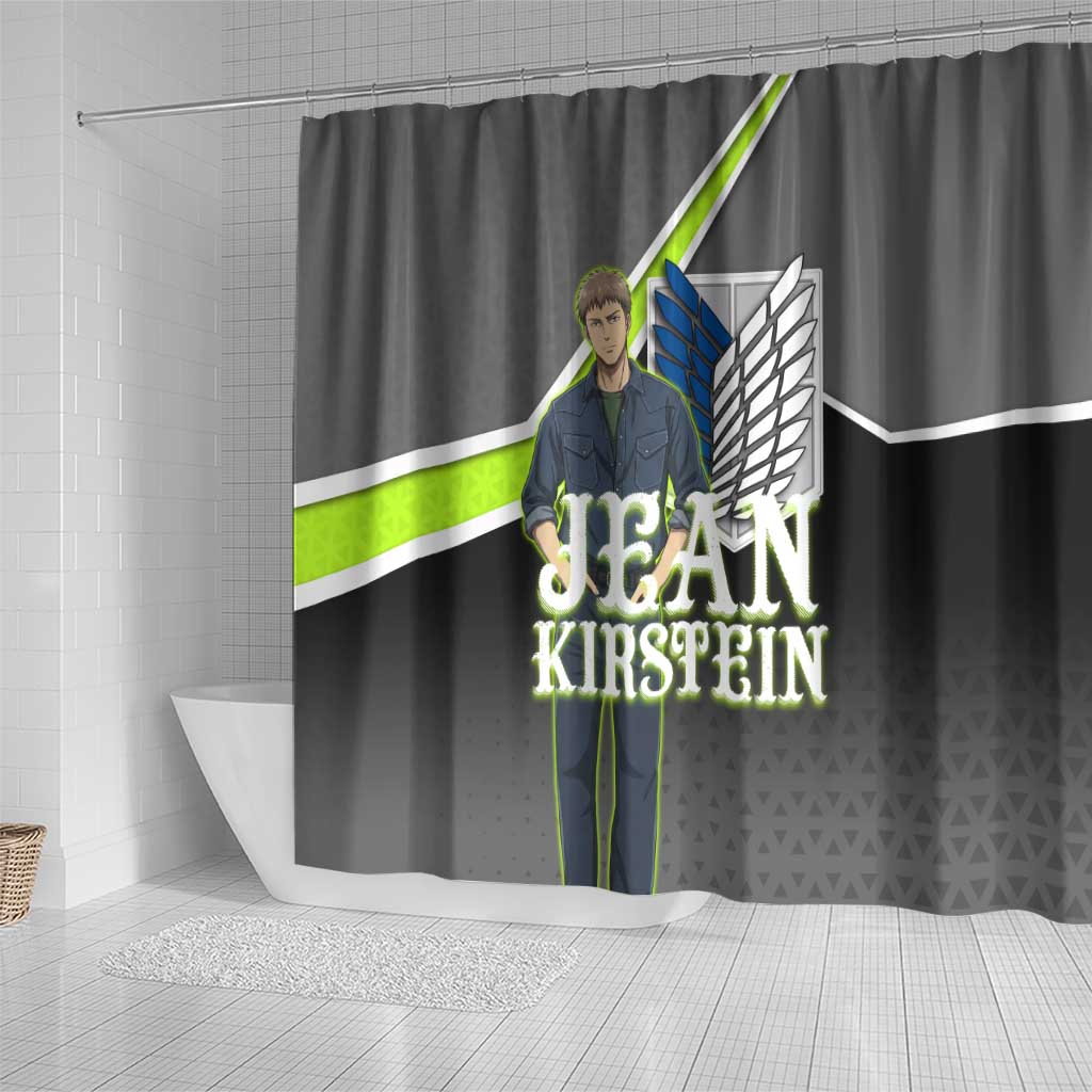 Jean Kirstein Attack on Titan Shower Curtain Anime Denim Utility Style