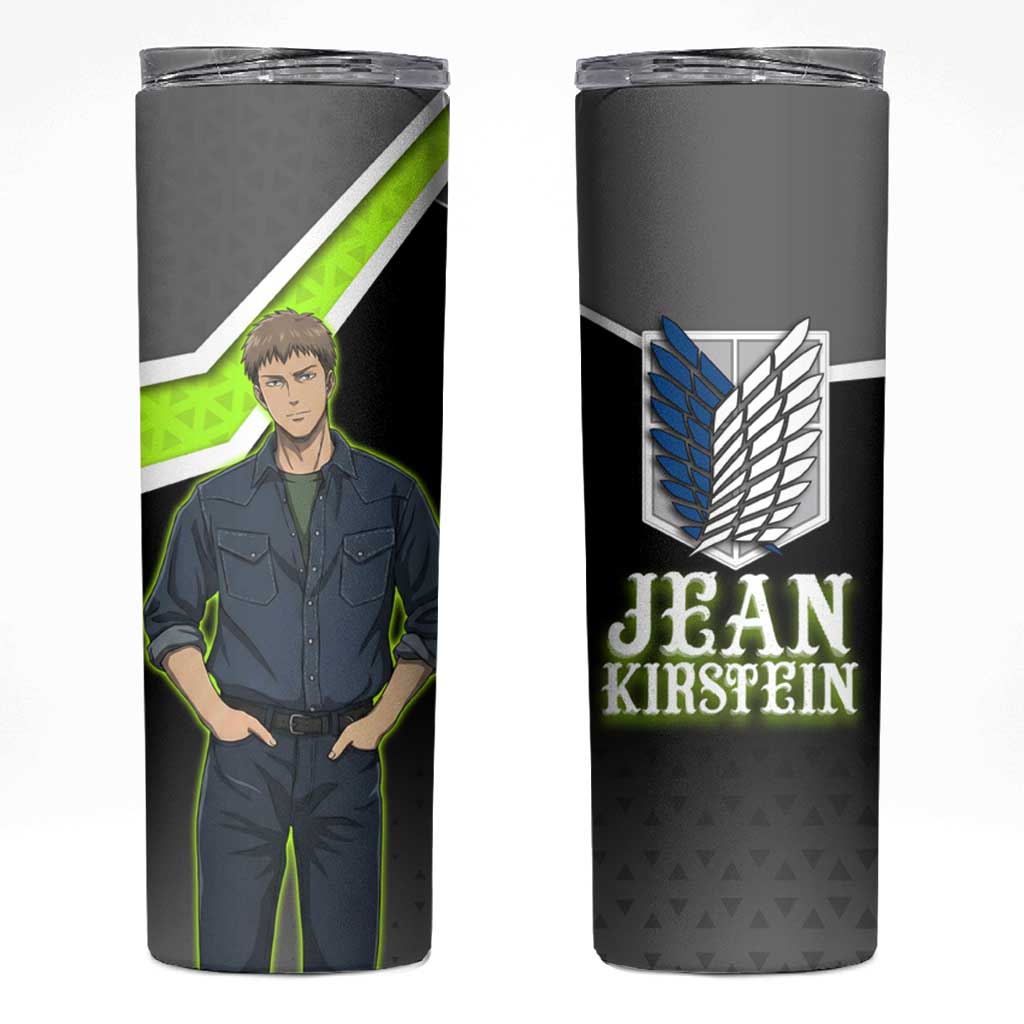 Jean Kirstein Attack on Titan Skinny Tumbler Anime Denim Utility Style