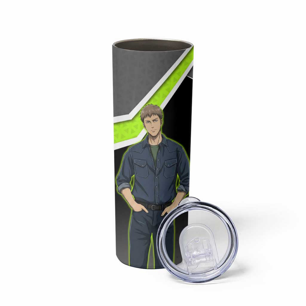 Jean Kirstein Attack on Titan Skinny Tumbler Anime Denim Utility Style
