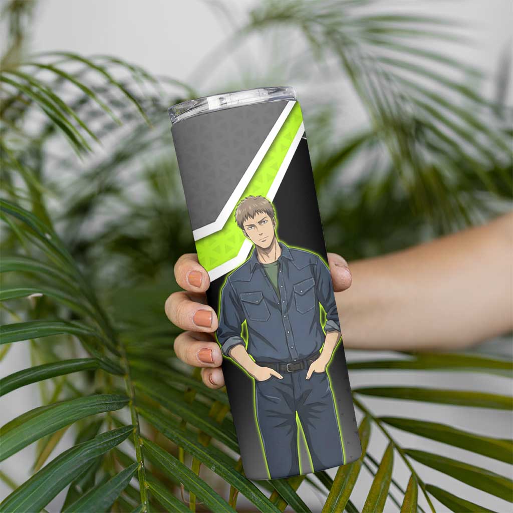 Jean Kirstein Attack on Titan Skinny Tumbler Anime Denim Utility Style