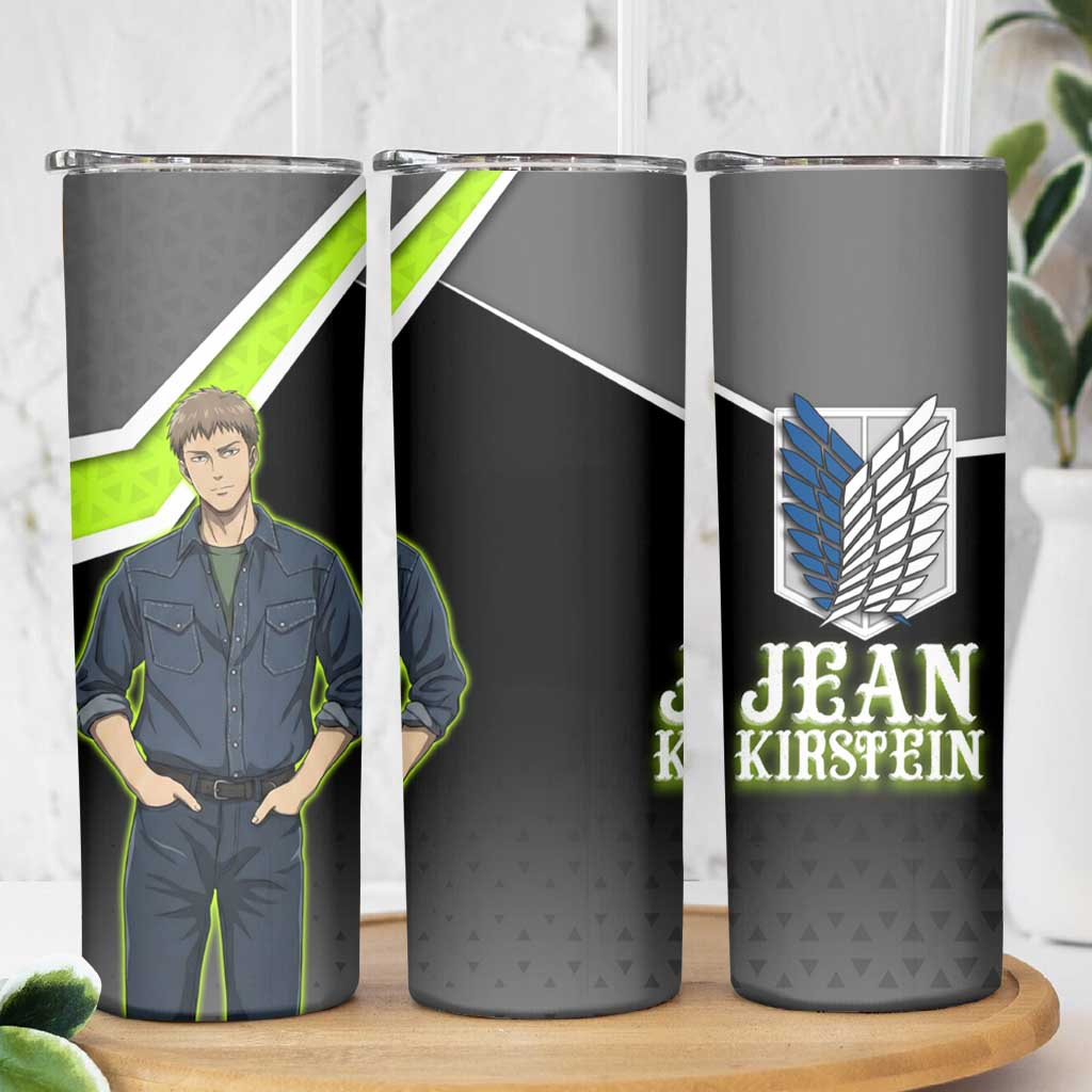 Jean Kirstein Attack on Titan Skinny Tumbler Anime Denim Utility Style