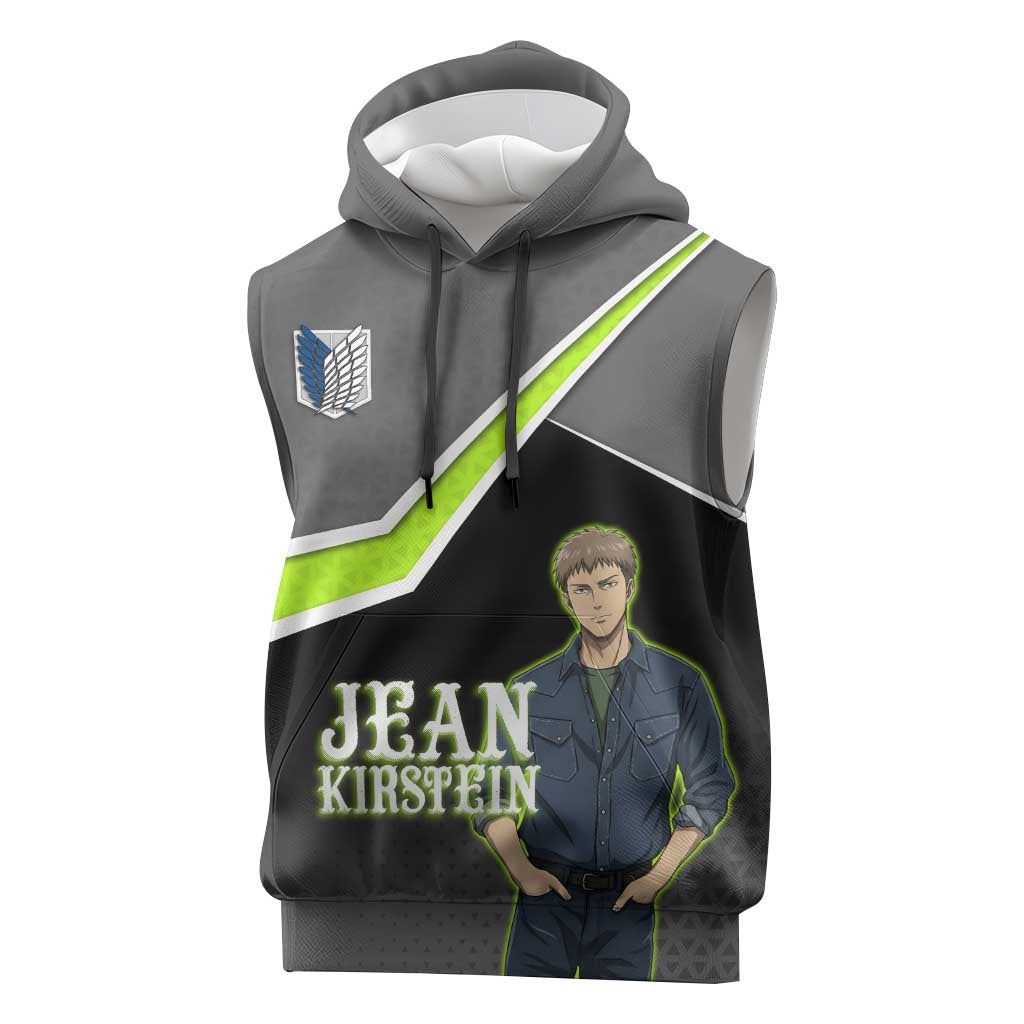 Jean Kirstein Attack on Titan Sleeveless Hoodie Anime Denim Utility Style