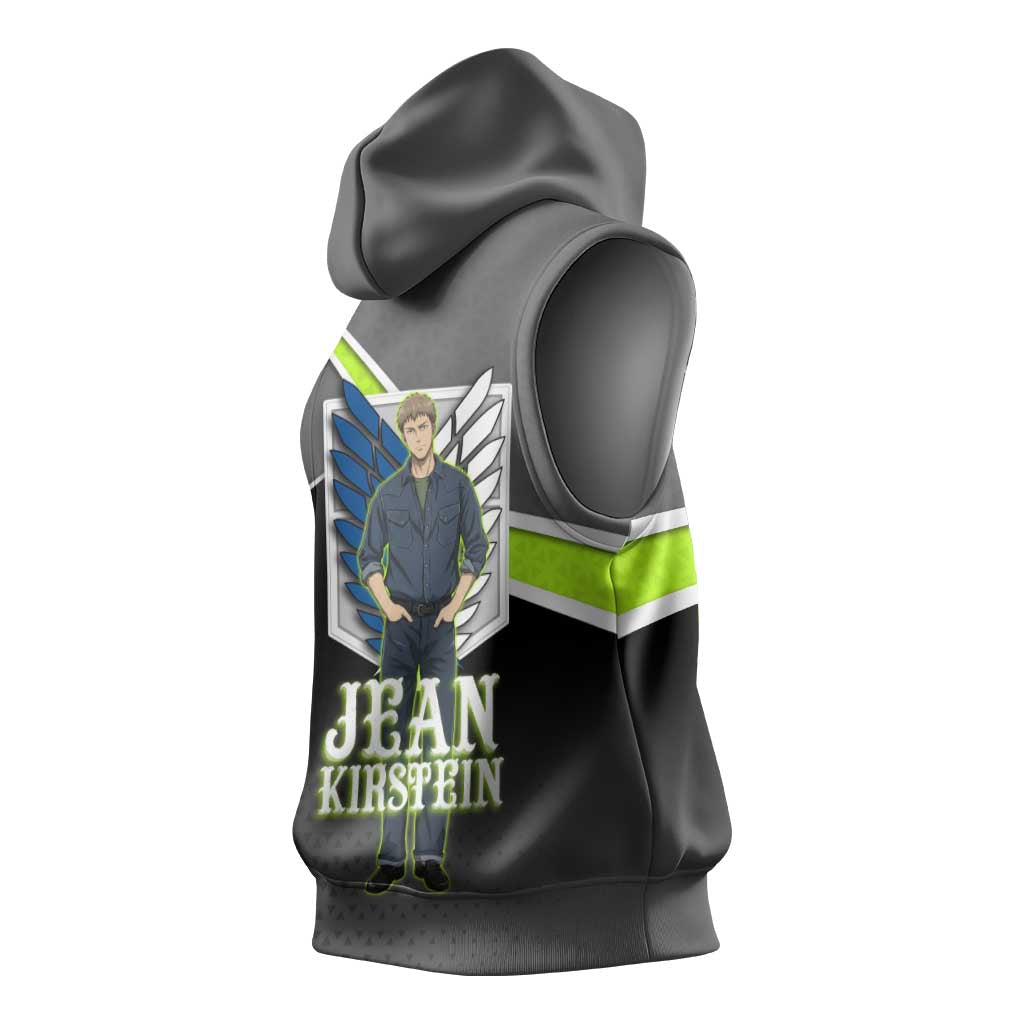 Jean Kirstein Attack on Titan Sleeveless Hoodie Anime Denim Utility Style