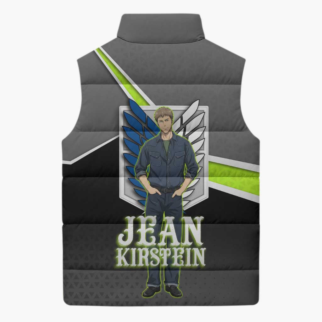 Jean Kirstein Attack on Titan Sleeveless Puffer Jacket Anime Denim Utility Style