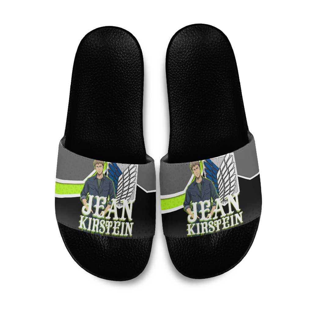 Jean Kirstein Attack on Titan Slide Sandals Anime Denim Utility Style