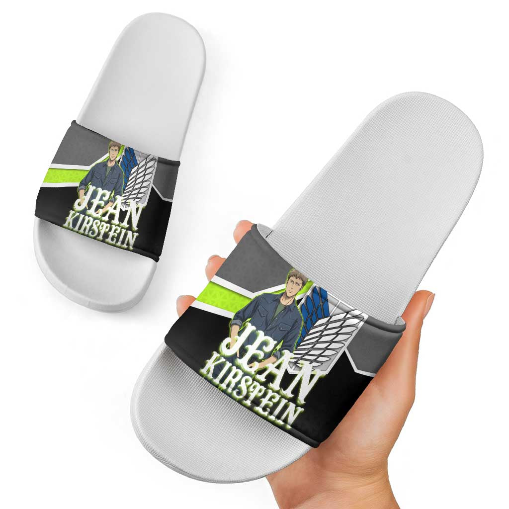 Jean Kirstein Attack on Titan Slide Sandals Anime Denim Utility Style