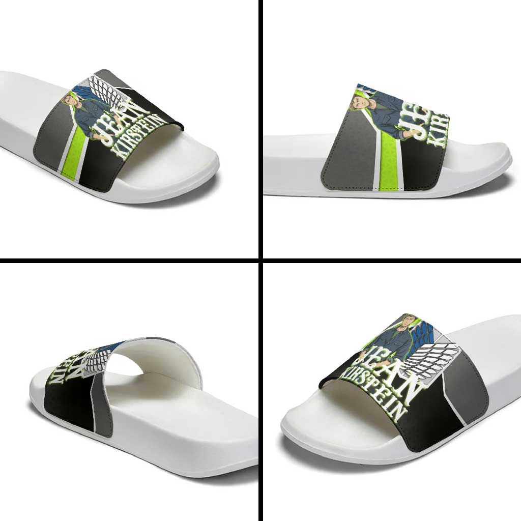 Jean Kirstein Attack on Titan Slide Sandals Anime Denim Utility Style