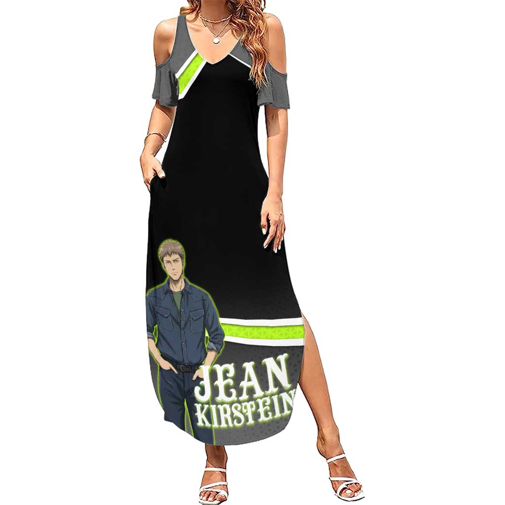 Jean Kirstein Attack on Titan Summer Maxi Dress Anime Denim Utility Style