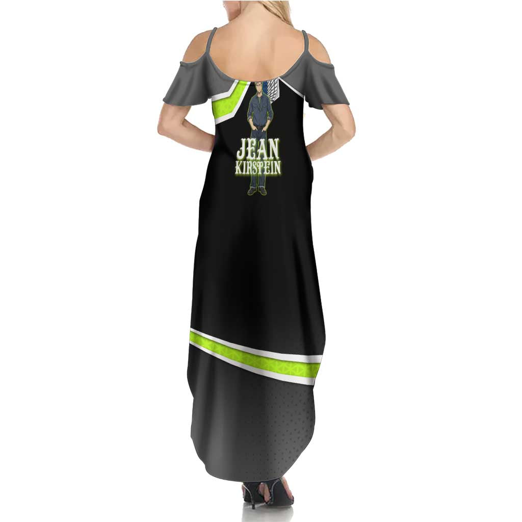 Jean Kirstein Attack on Titan Summer Maxi Dress Anime Denim Utility Style