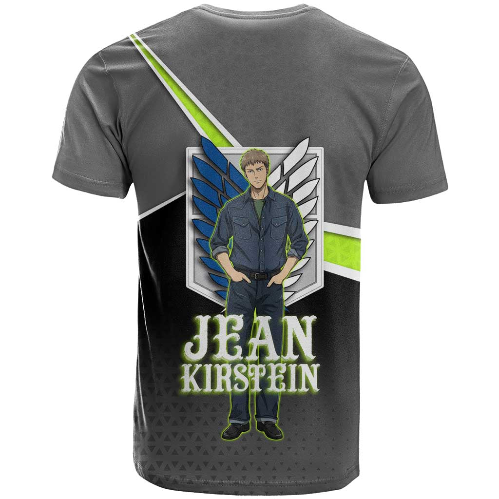 Jean Kirstein Attack on Titan T Shirt Anime Denim Utility Style