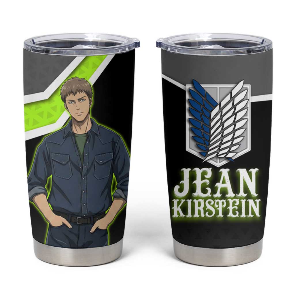 Jean Kirstein Attack on Titan Tumbler Cup Anime Denim Utility Style