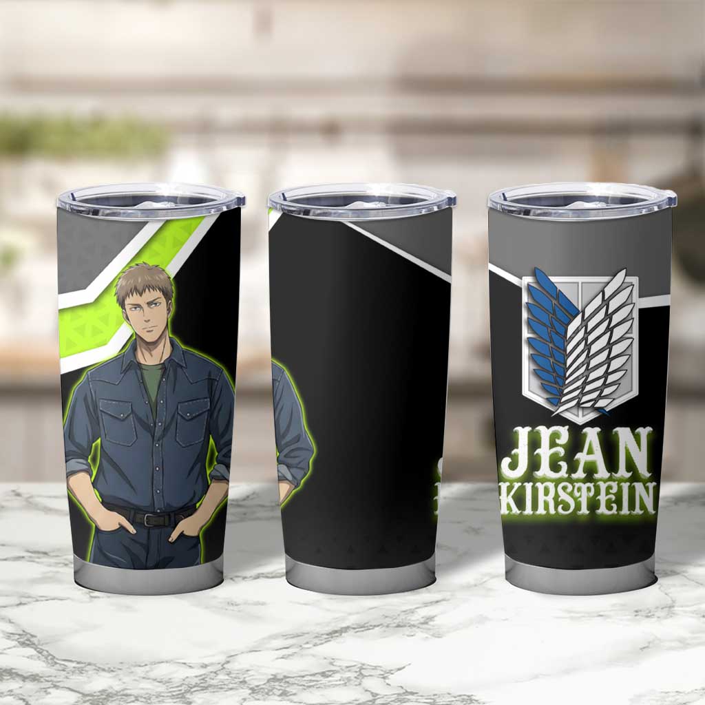Jean Kirstein Attack on Titan Tumbler Cup Anime Denim Utility Style