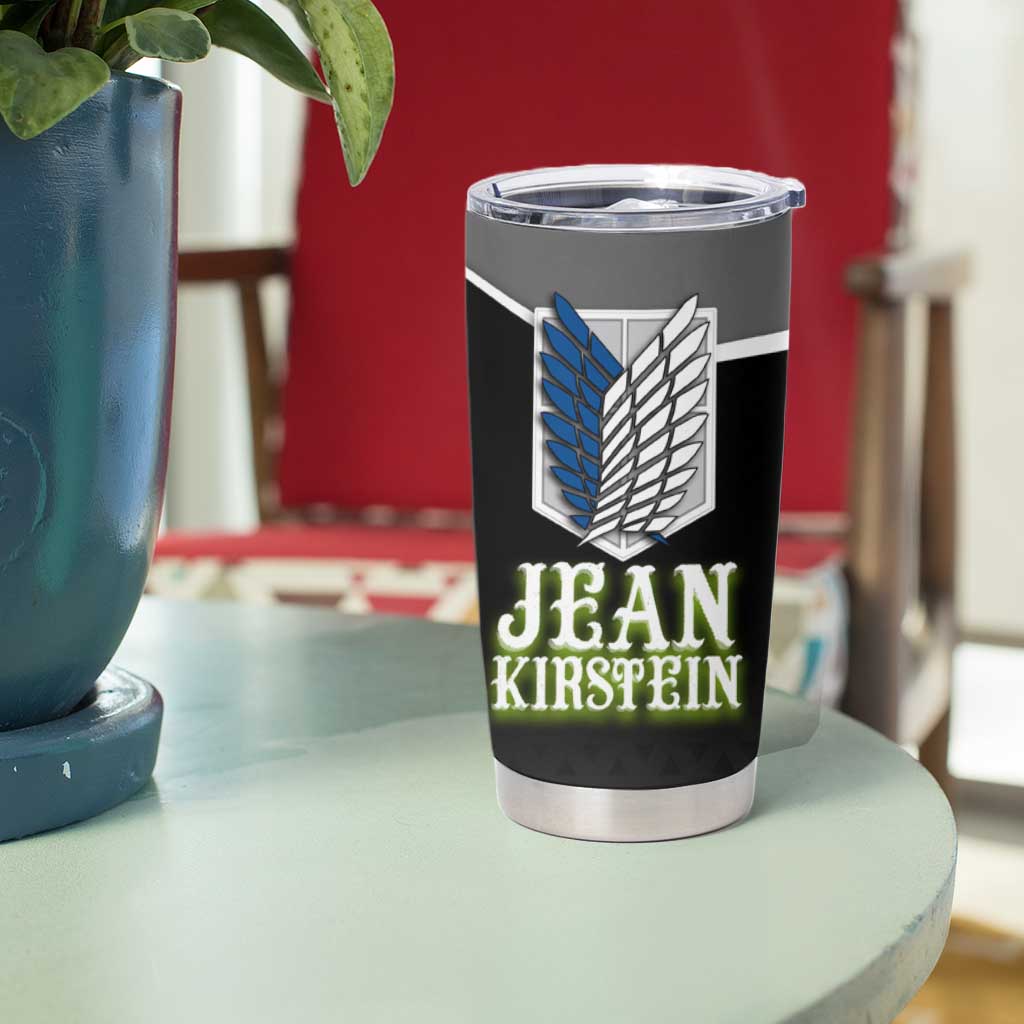 Jean Kirstein Attack on Titan Tumbler Cup Anime Denim Utility Style
