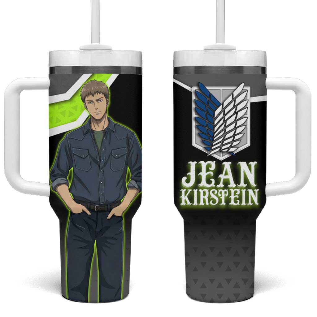 Jean Kirstein Attack on Titan Tumbler With Handle Anime Denim Utility Style