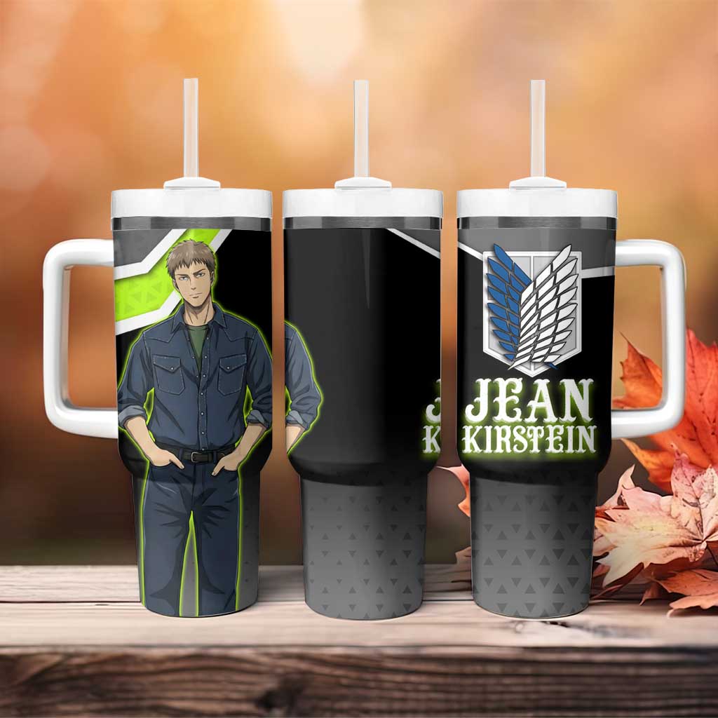 Jean Kirstein Attack on Titan Tumbler With Handle Anime Denim Utility Style
