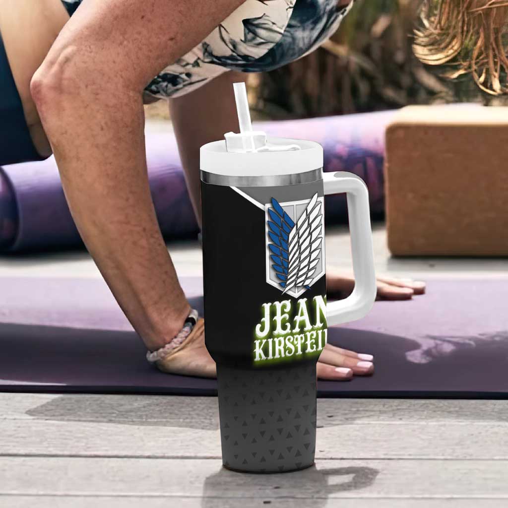 Jean Kirstein Attack on Titan Tumbler With Handle Anime Denim Utility Style