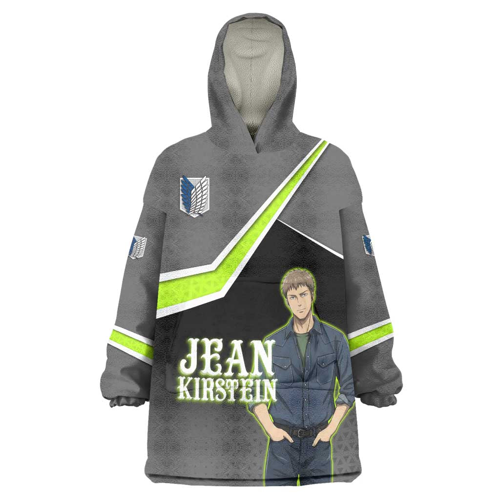 Jean Kirstein Attack on Titan Wearable Blanket Hoodie Anime Denim Utility Style