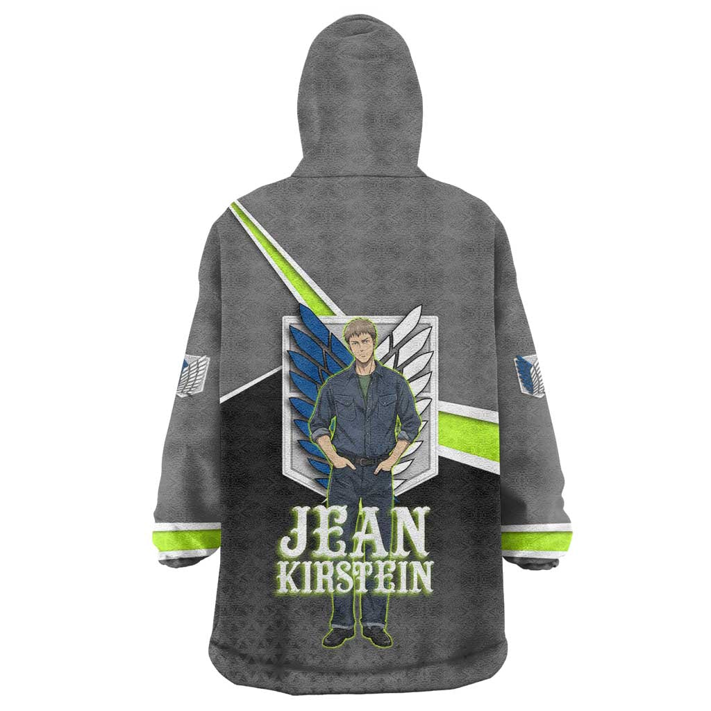 Jean Kirstein Attack on Titan Wearable Blanket Hoodie Anime Denim Utility Style