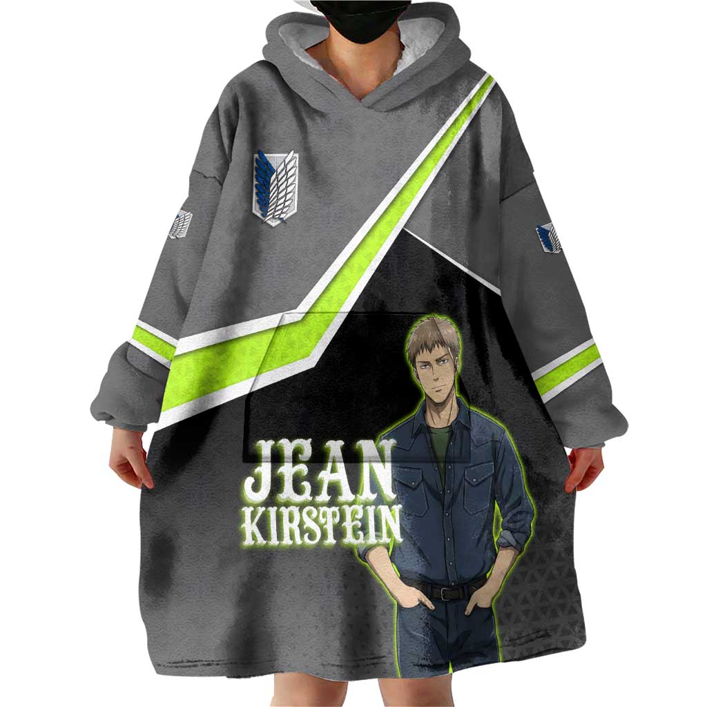 Jean Kirstein Attack on Titan Wearable Blanket Hoodie Anime Denim Utility Style