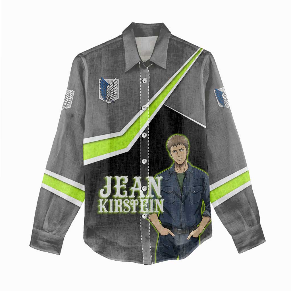 Jean Kirstein Attack on Titan Women Casual Shirt Anime Denim Utility Style