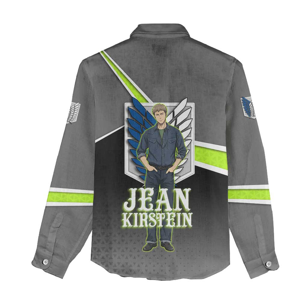 Jean Kirstein Attack on Titan Women Casual Shirt Anime Denim Utility Style
