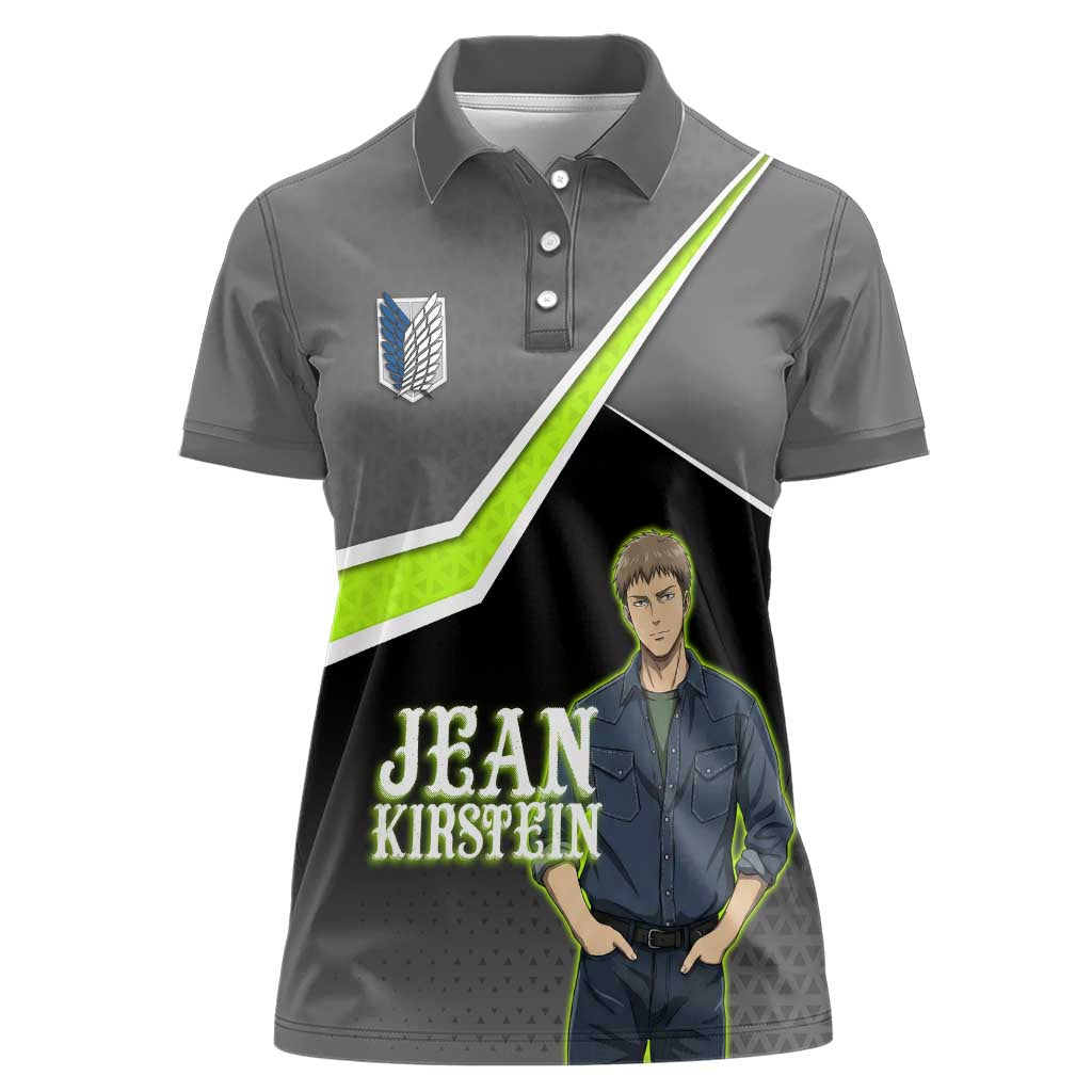 Jean Kirstein Attack on Titan Women Polo Shirt Anime Denim Utility Style