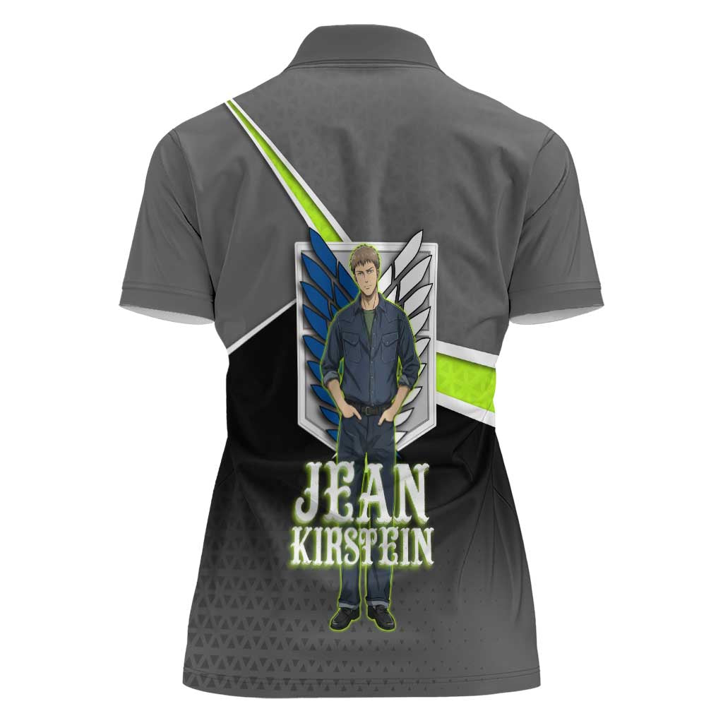 Jean Kirstein Attack on Titan Women Polo Shirt Anime Denim Utility Style