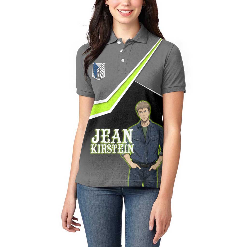 Jean Kirstein Attack on Titan Women Polo Shirt Anime Denim Utility Style