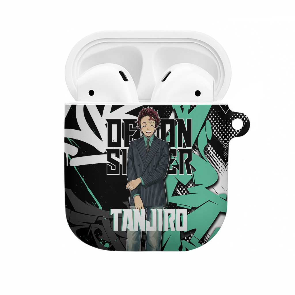 Kamado Tanjiro Demon Slayer AirPods Case Black Graffiti Anime Graphic