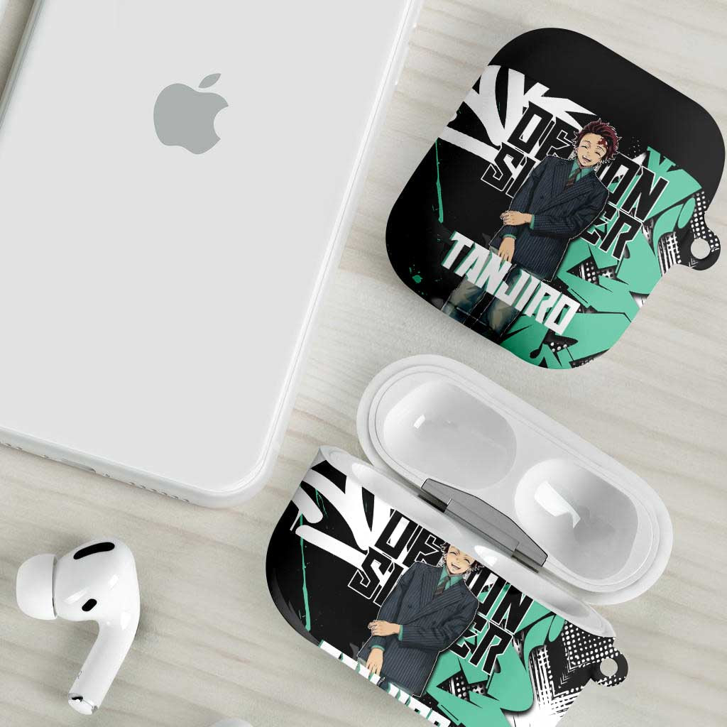 Kamado Tanjiro Demon Slayer AirPods Case Black Graffiti Anime Graphic