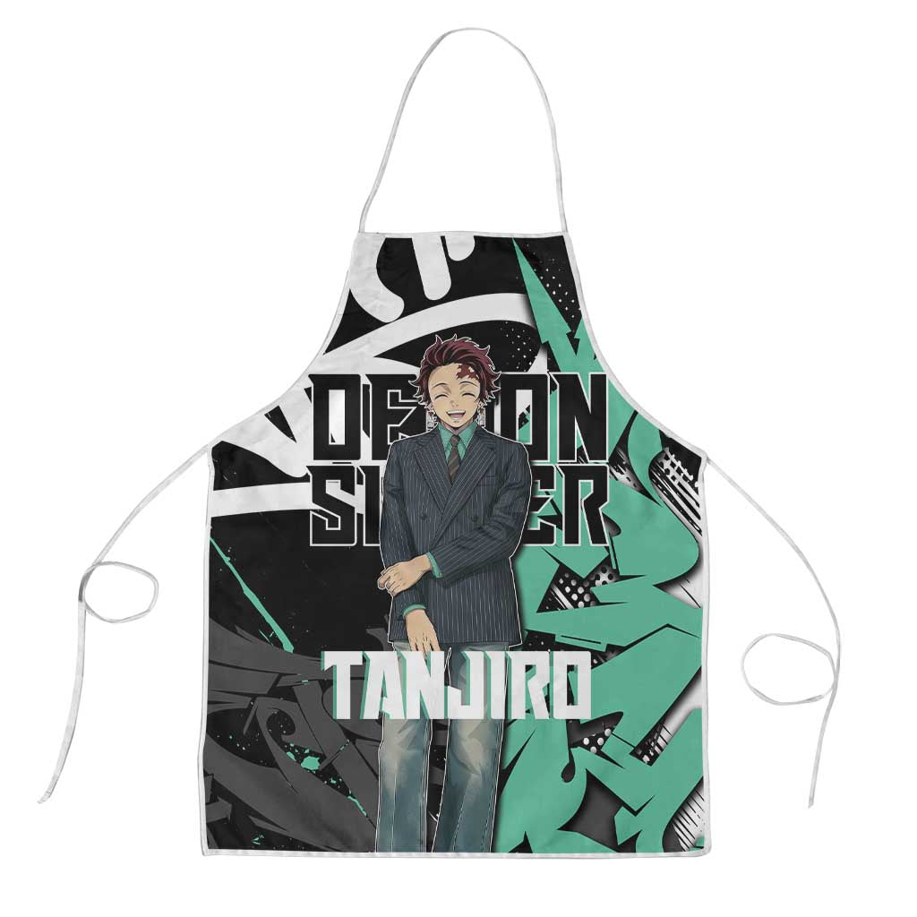 Kamado Tanjiro Demon Slayer Apron Black Graffiti Anime Graphic