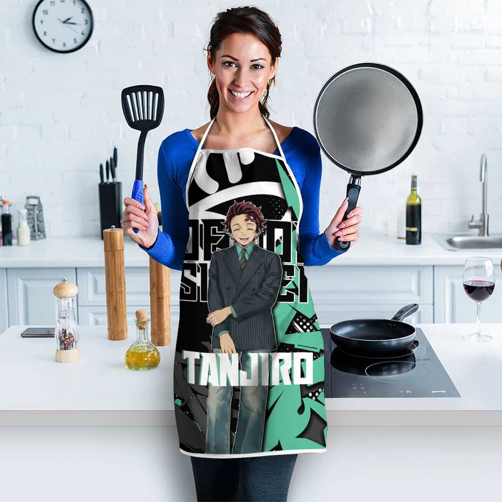 Kamado Tanjiro Demon Slayer Apron Black Graffiti Anime Graphic