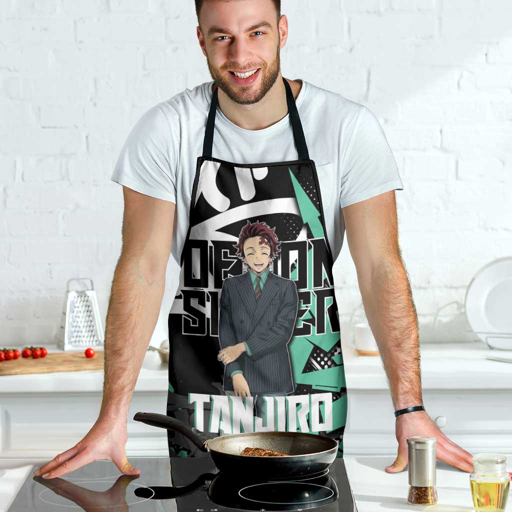 Kamado Tanjiro Demon Slayer Apron Black Graffiti Anime Graphic