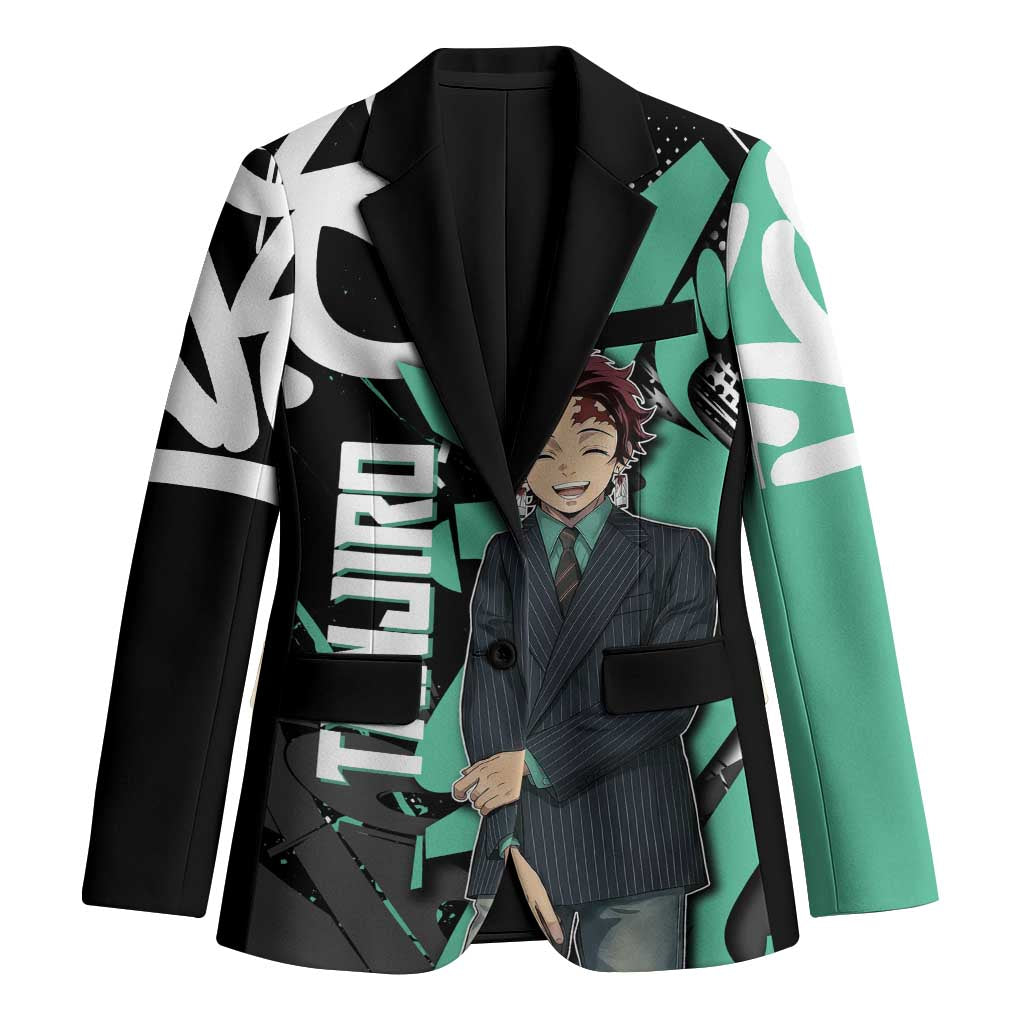 Kamado Tanjiro Demon Slayer Blazer Black Graffiti Anime Graphic