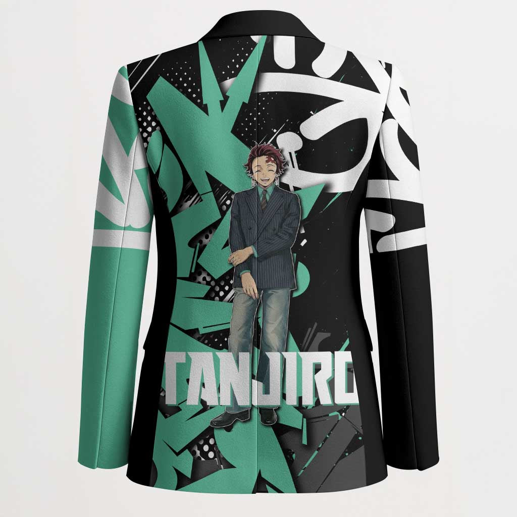 Kamado Tanjiro Demon Slayer Blazer Black Graffiti Anime Graphic