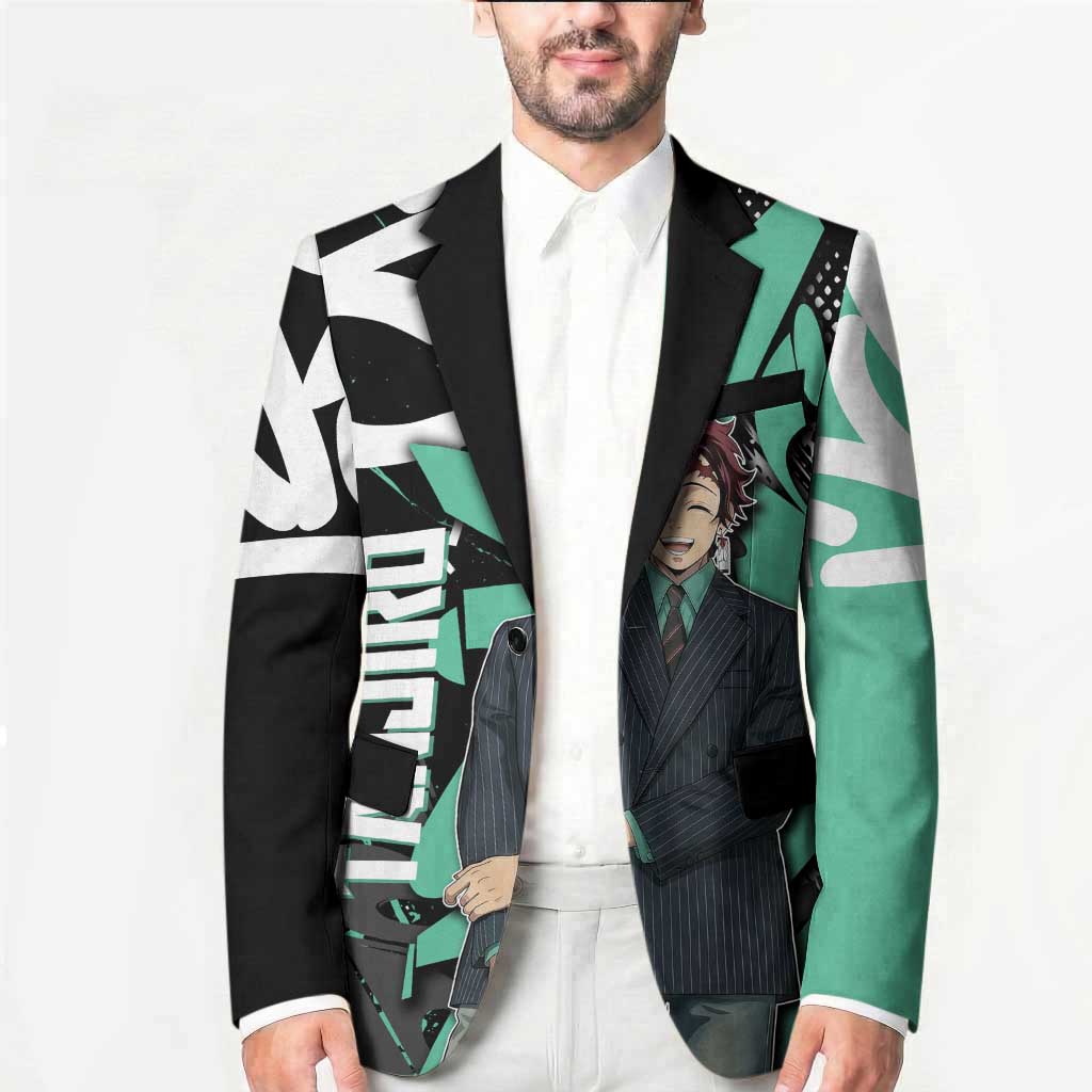 Kamado Tanjiro Demon Slayer Blazer Black Graffiti Anime Graphic